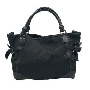 Burberry Black Nylon & Leather Trim Logo Montclare Tote
